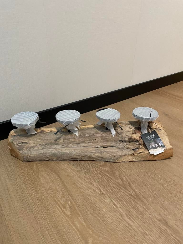 Nieuwe houten kandelaar, Ophalen, Bruin, Nieuw, Hout