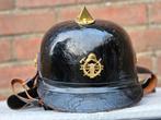 Brandweerhelm brandweer Nederland lederhelm, Ophalen of Verzenden, Landmacht, Nederland, Embleem of Badge