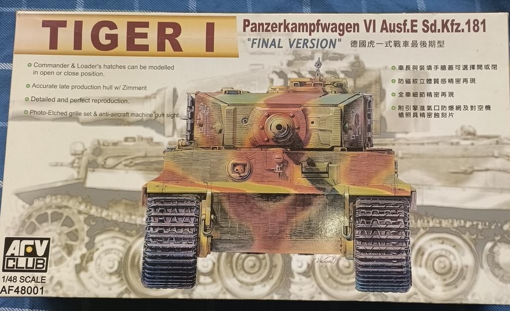 TIGER 1 WW2 Duitse tank, SCHAAL. 1:48 (Pzkmpfwgn VI ver E), Overige merken, Tank, 1:32 tot 1:50, Ophalen of Verzenden