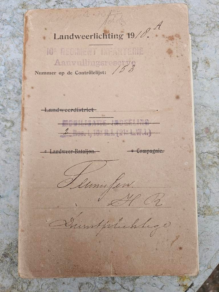 1918 Zakboekje 10e Regiment Infanterie, Ophalen of Verzenden, Landmacht, Nederland, Boek of Tijdschrift
