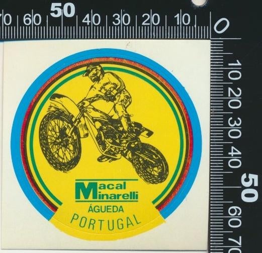 Sticker: Macal Minarelli - Agueda Portugal (1), Ophalen of Verzenden, Zo goed als nieuw, Auto of Motor