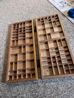 2 letterbakken hout, Ophalen, Gebruikt