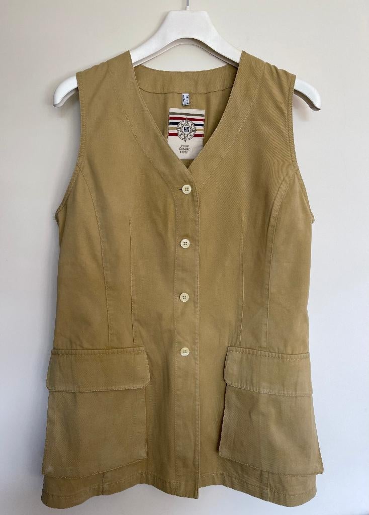 groen-geel gilet van katoen van HS Fashion, Maat 38/40 (M), H&S, Geel, Ophalen of Verzenden