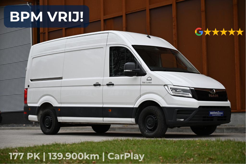 MAN TGE 3.180 2.0 177PK Aut L3H3 CarPlay Led Cruise €299= ., Auto's, Parkeersensor, Stof, 4 cilinders, MAN