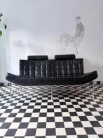 Leolux Volare designbank zwart leer – 2-zits – origineel, Ophalen, Gebruikt, 150 tot 200 cm, Tweepersoons