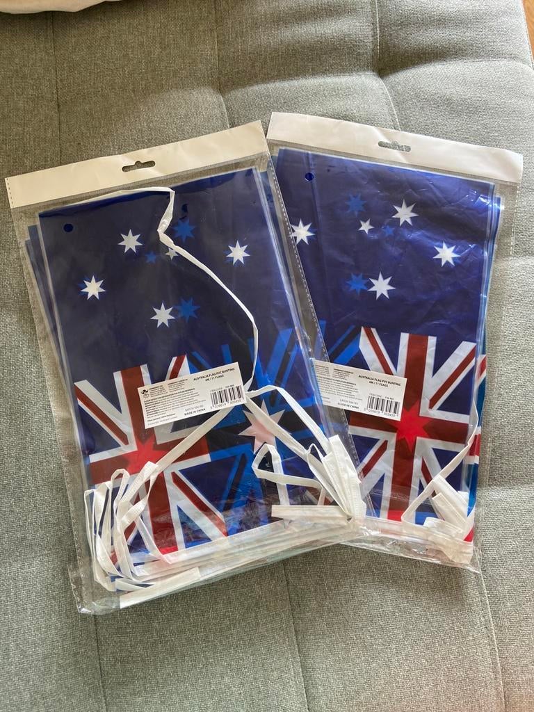 Australische vlaggetjes decoratie themafeestje, Ophalen of Verzenden, Zo goed als nieuw, Versiering, Overige