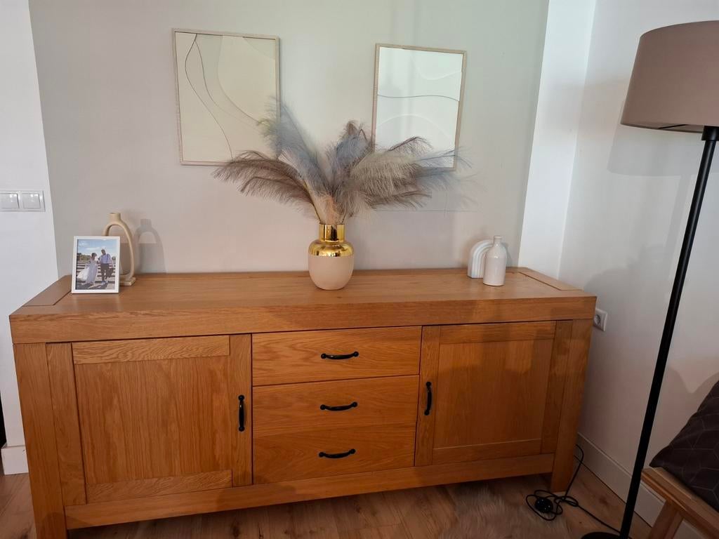 Eiken dressoir kast, Ophalen, Gebruikt, Eikenhout, 200 cm of meer