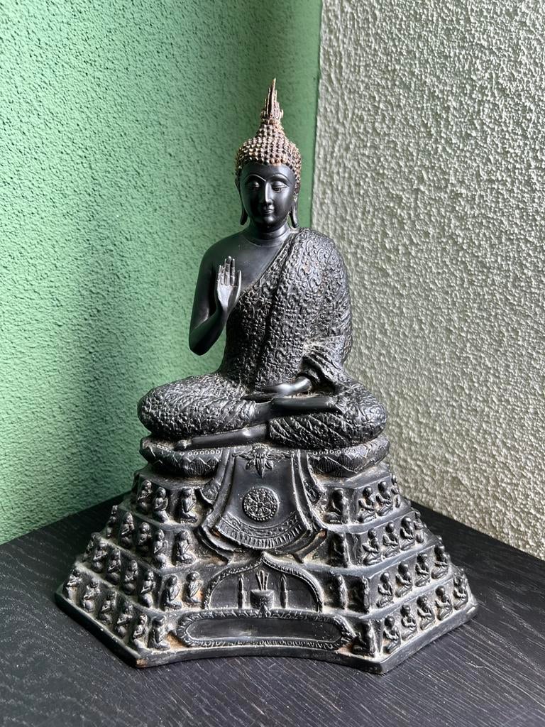 Thaise bronzen boeddha beeld, Ophalen of Verzenden