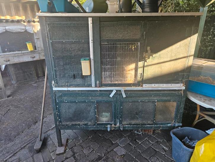 Groot konijnenhok, Dieren en Toebehoren, Knaagdieren en Konijnen | Hokken en Kooien, Gebruikt, Hok, 90 cm of meer, 110 cm of meer