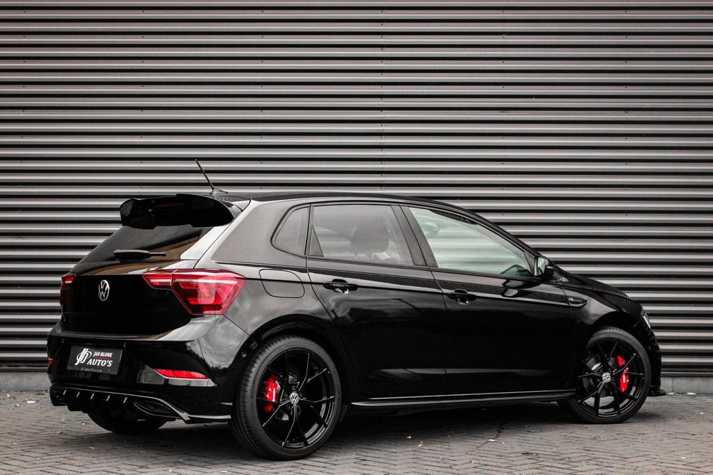 Volkswagen POLO 1.0 TSI 110PK DSG R-LINE / FULL BLACK / VERL, Stof, Zwart, Bedrijf, Nieuw
