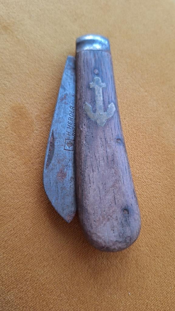 Oud Maritiem Zakmes H. Herder Solingen met Anker, Antiek en Kunst, Antiek | Overige Antiek, Ophalen of Verzenden