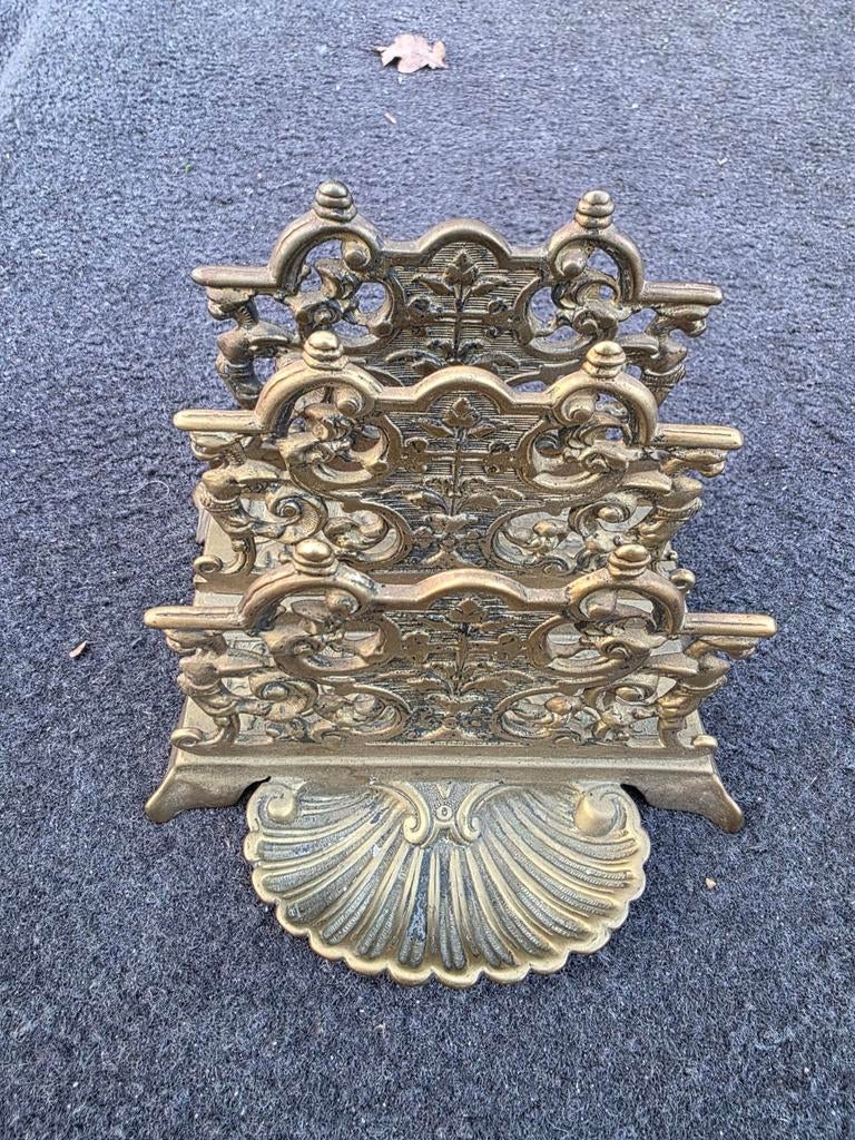 Antieke messing brievenhouder / servethouder, Ophalen of Verzenden