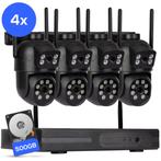 Teceye WiFi beveiligingsset 4 camera's + 500GB opslag CCTV, Ophalen of Verzenden, Nieuw, Buitencamera