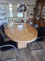 Prachtige ovale eettafel van Slavonisch eiken, Ophalen, Gebruikt, 100 tot 150 cm, Modern, Robuust, Landelijk