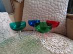 4 Vintage Gekleurde Glazen op Gedraaide Voet ** Mimosa **, Ophalen of Verzenden