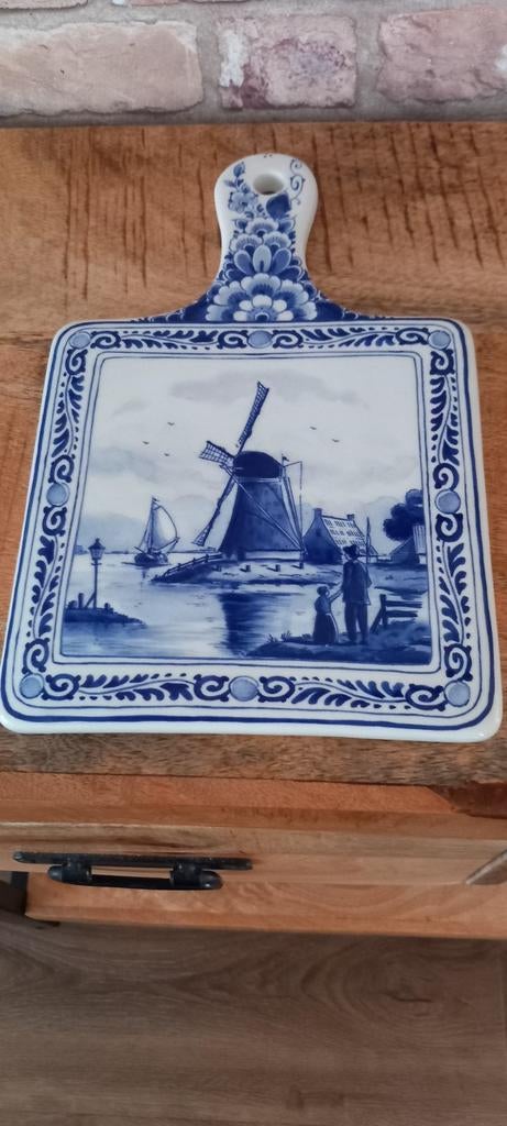 Heinen Delfts Blauw:29cm Kaasplank met een Molen♥️NIEUW♥️, 1446dt, Nieuw, Ophalen of Verzenden, Heinen delfts blauw