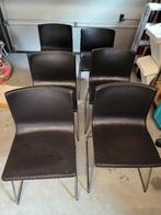 set van 6 Eettafelstoelen, Huis en Inrichting, Ophalen, Gebruikt, Zwart, Vijf, Zes of meer stoelen