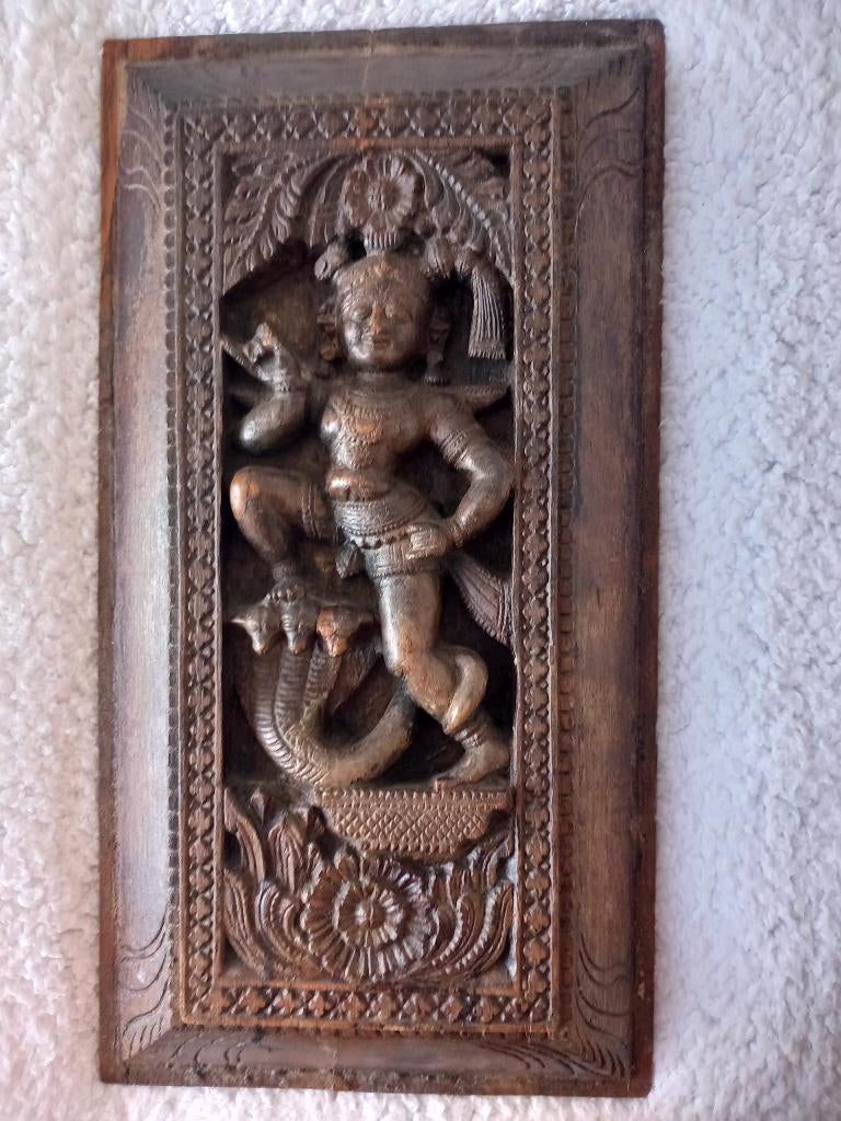 Te koop houten paneel met Hindoestaanse afbeelding, Ophalen