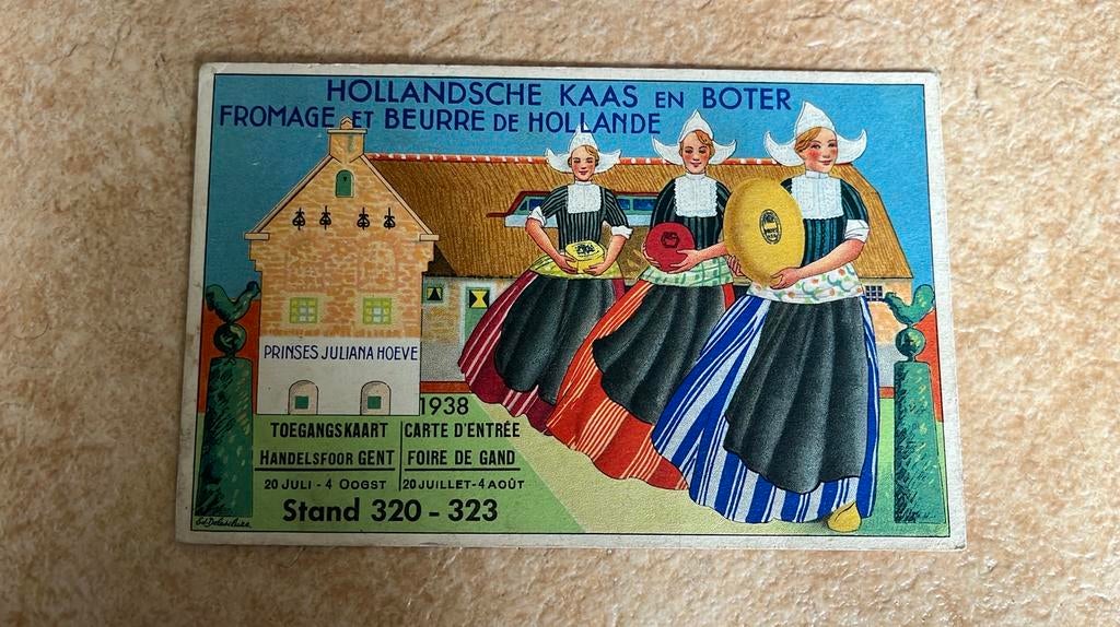 Reclame kaart Hollandse kaas en boter, Ophalen of Verzenden, 1920 tot 1940, Ongelopen, Overige thema's