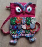 Hippie Boho uilenrugzak backpack. Patchwork. Donker roze., Ophalen of Verzenden