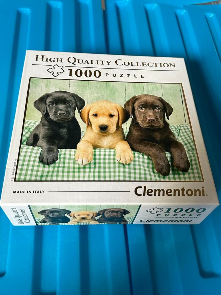 Clementoni 1000 stukjes puzzel met schattige puppy's, Ophalen of Verzenden, 500 t/m 1500 stukjes, Gebruikt, Legpuzzel