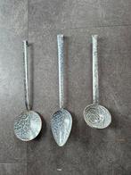 Emaille  grijs gewolkte lepels, Antiek en Kunst, Ophalen of Verzenden