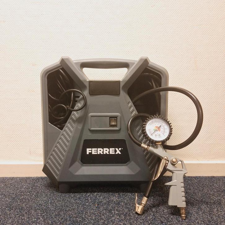 Ferrex CQB180D-2/1667 - Draagbare Compressor + Bandenpomp, Doe-het-zelf en Verbouw, Compressors, Gebruikt, 6 tot 10 bar, Minder dan 25 liter