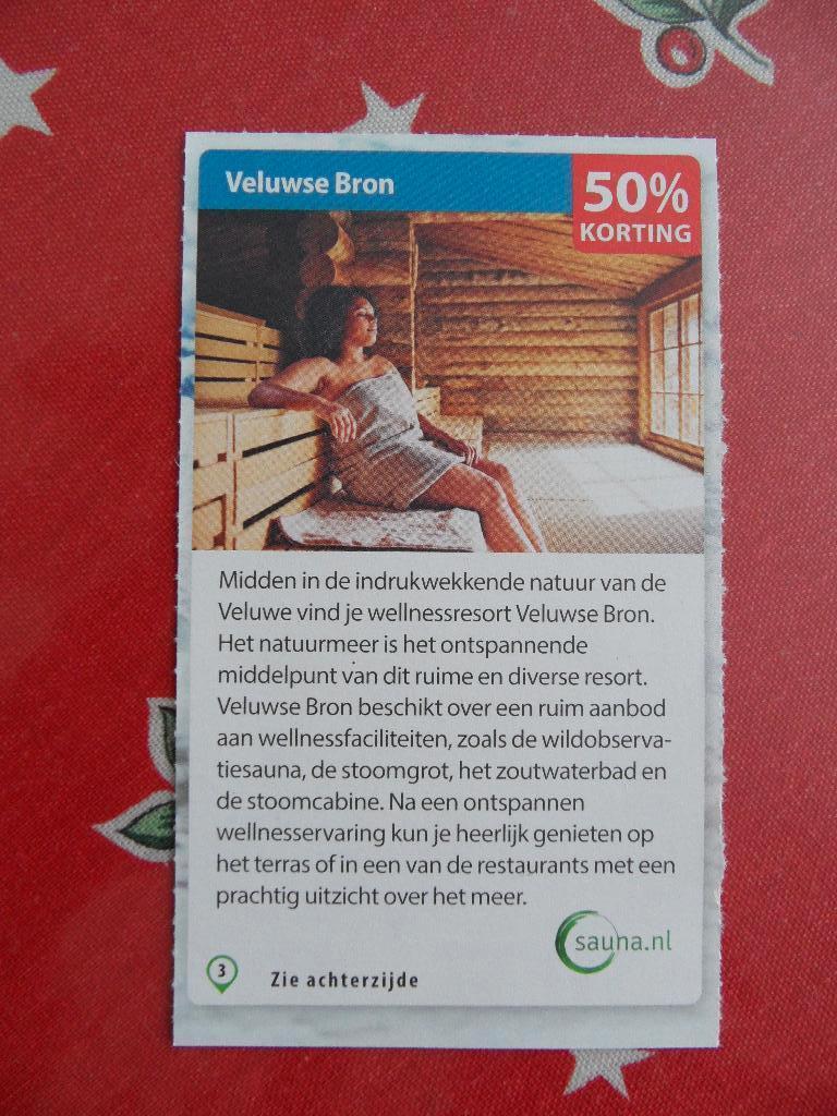 Veluwse Bron kortingsbon, Twee personen, Kortingsbon, Spa of Sauna