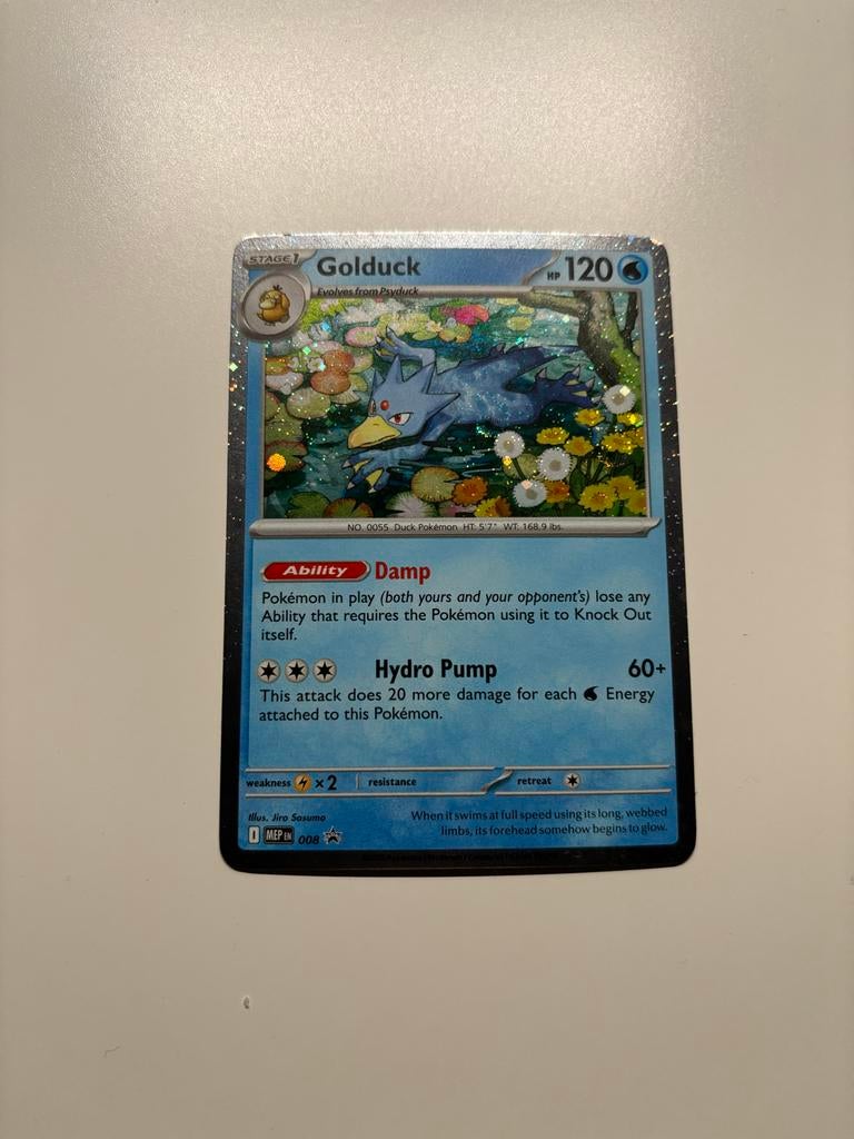 Pokemon Golduck Kaart - Zeldzame Foil Editie, Ophalen of Verzenden, Zo goed als nieuw, Losse kaart, Foil
