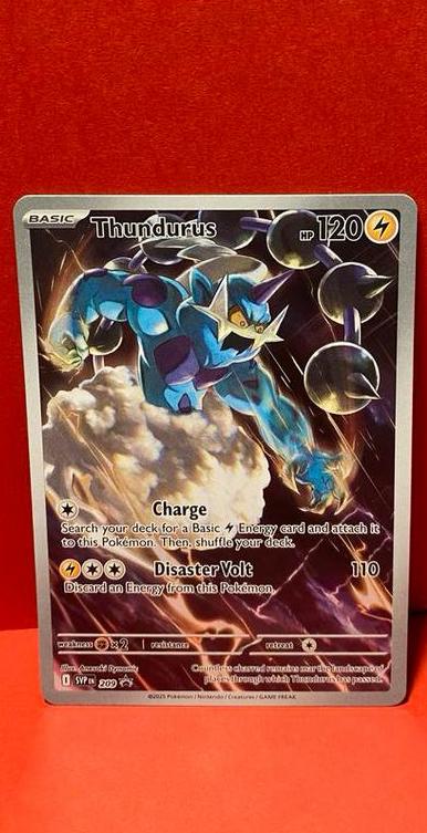 Thundurus Pokémon kaart met sleeve, Ophalen of Verzenden, Zo goed als nieuw, Losse kaart