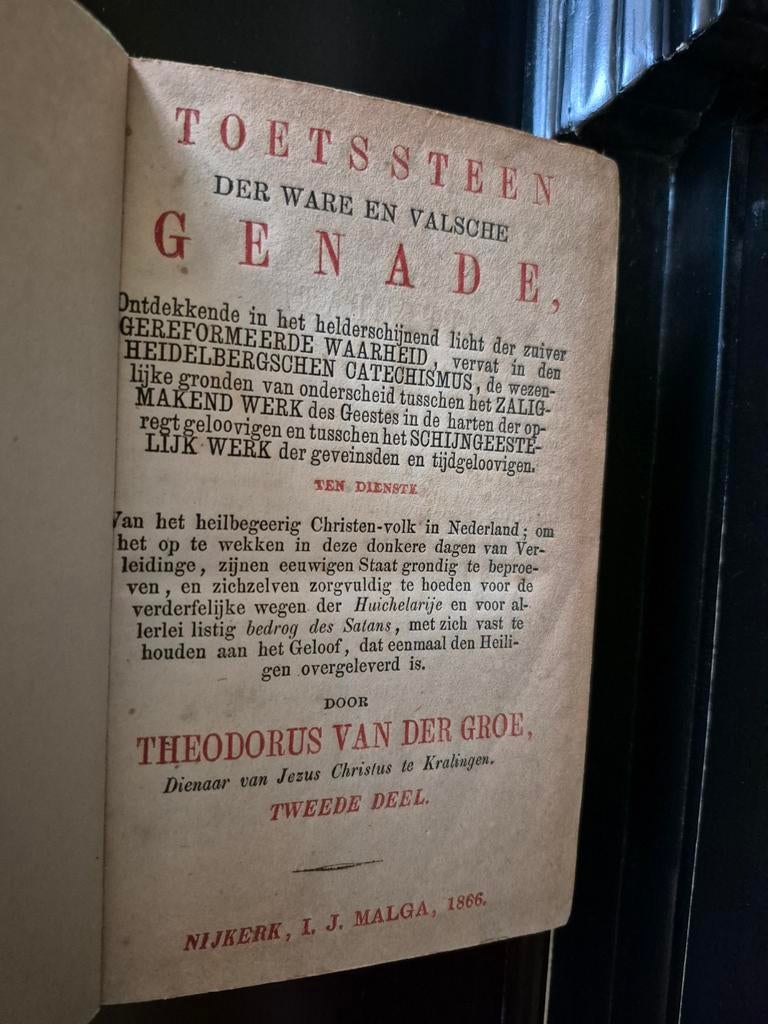Th. van der Groe - Toetssteen.. Antiek boekje 1866, Boeken, Ophalen of Verzenden