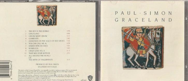 Paul Simon - Graceland "", Cd's en Dvd's, Cd's | Pop, Zo goed als nieuw, 1980 tot 2000, Ophalen of Verzenden