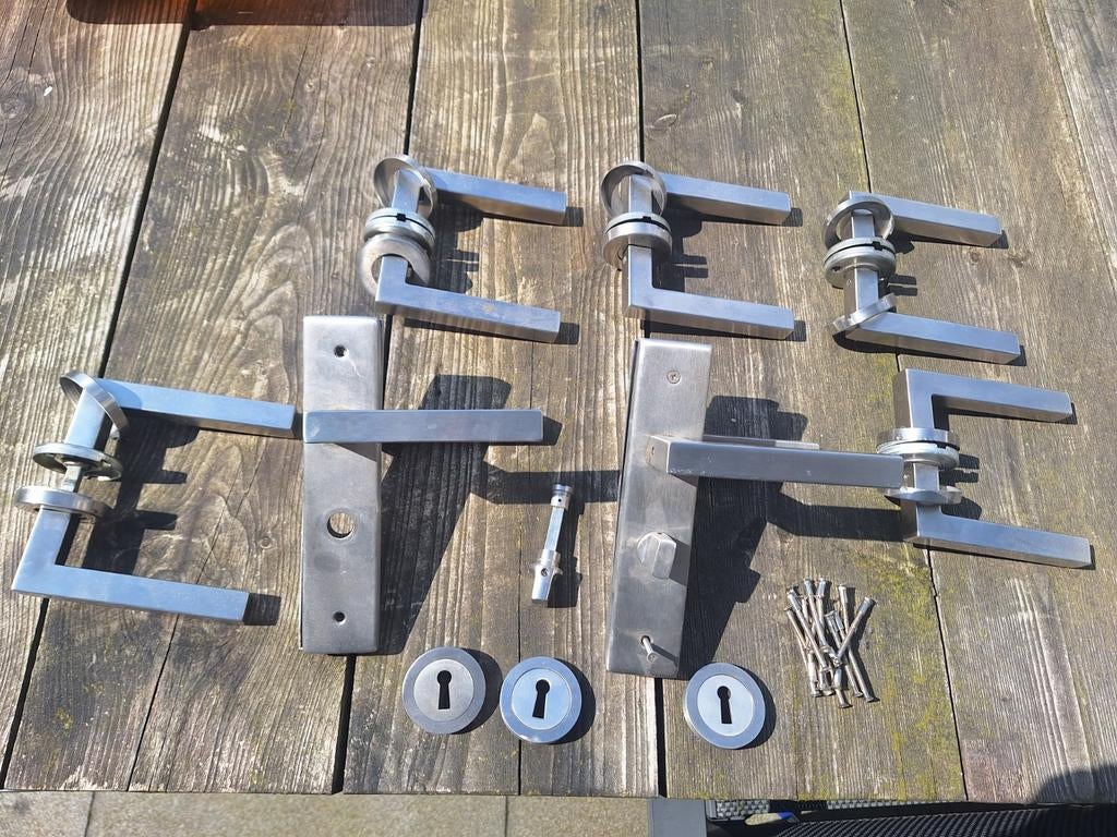 Deurbeslag rvs goed functionerend, Ophalen of Verzenden, Rvs, Klink of Kruk