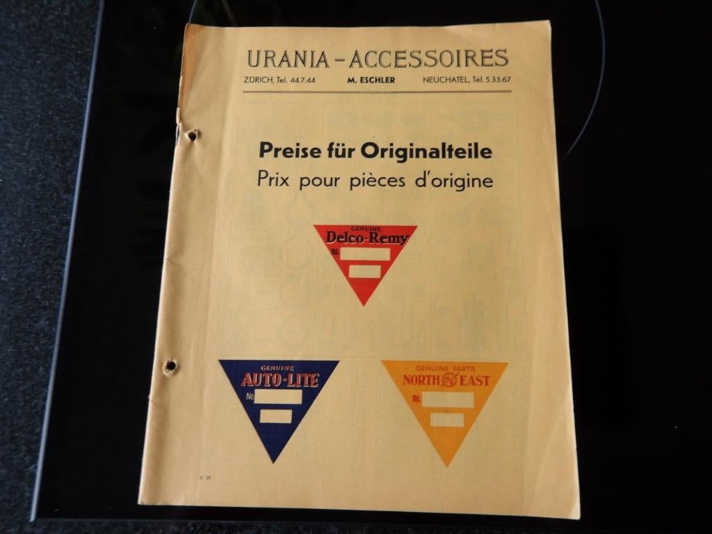 URANIA Auto motoronderdelen catalogus 1939, Boeken, Verzenden, Gelezen