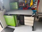 Werkbank trespa L160B80H90 - werkbureau buro bankschroef, Doe-het-zelf en Verbouw, Ophalen, Zo goed als nieuw, Bankschroef