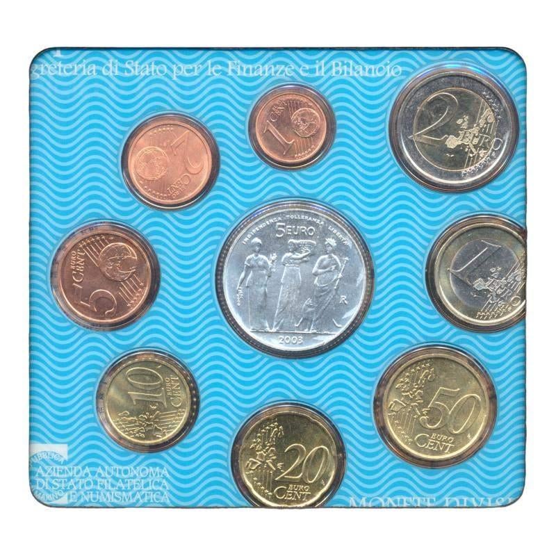 San Marino Euromuntset 2003 incl. zilvren 5 Euro, Ophalen of Verzenden, San Marino, Overige waardes, Setje