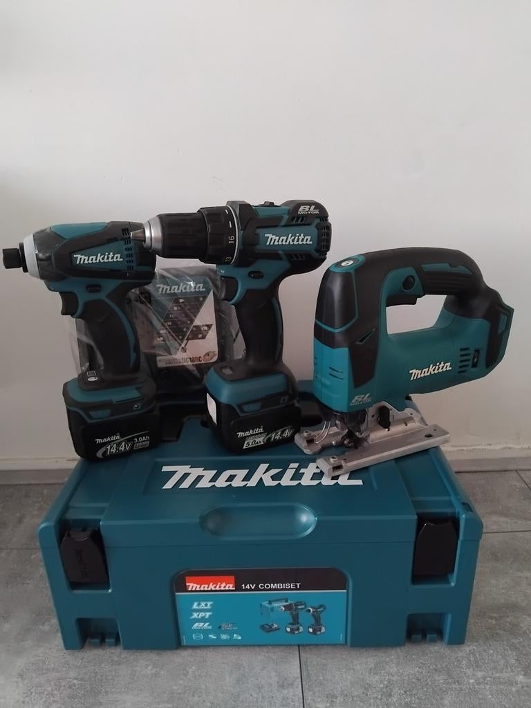 Makita 14.4 combiset ddf470schroefb djv142 decoupeerz dtd134, Ophalen of Verzenden, Nieuw, Boor- en Schroefmachine, Variabele snelheid