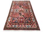 Handmade Persian wool Bachtiar carpet vlakken 101x155cm, Crème, 100 tot 150 cm, Perzisch, Onbekend