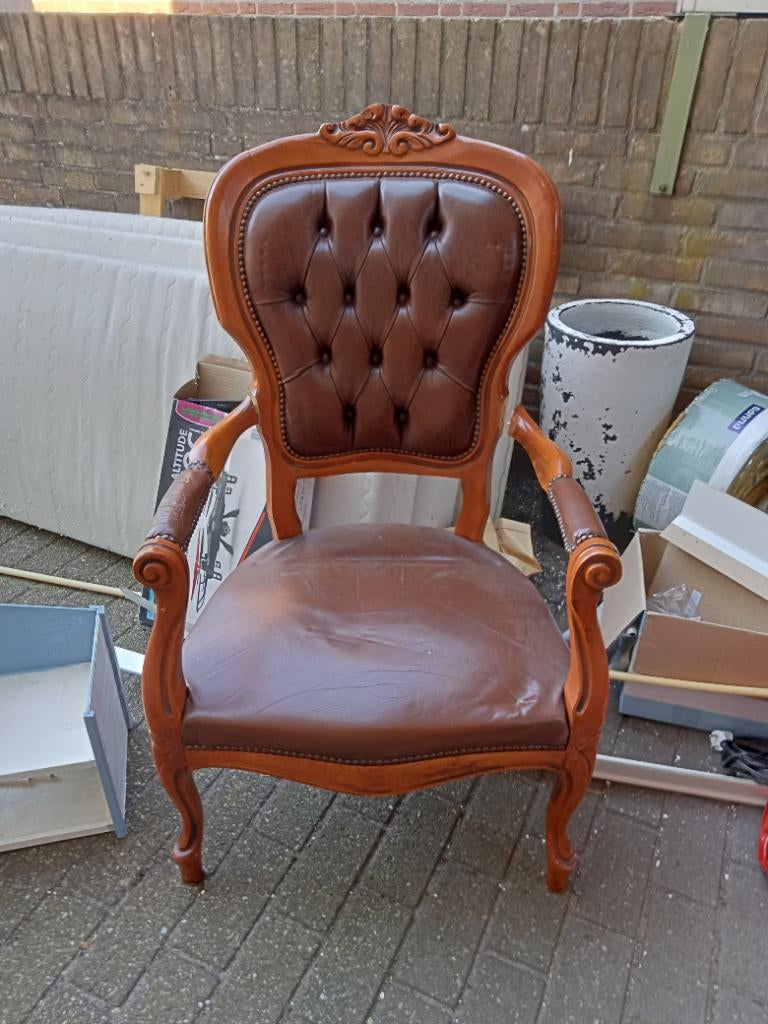 Stoel gratis, Ophalen, Gebruikt, 75 tot 100 cm, Leer