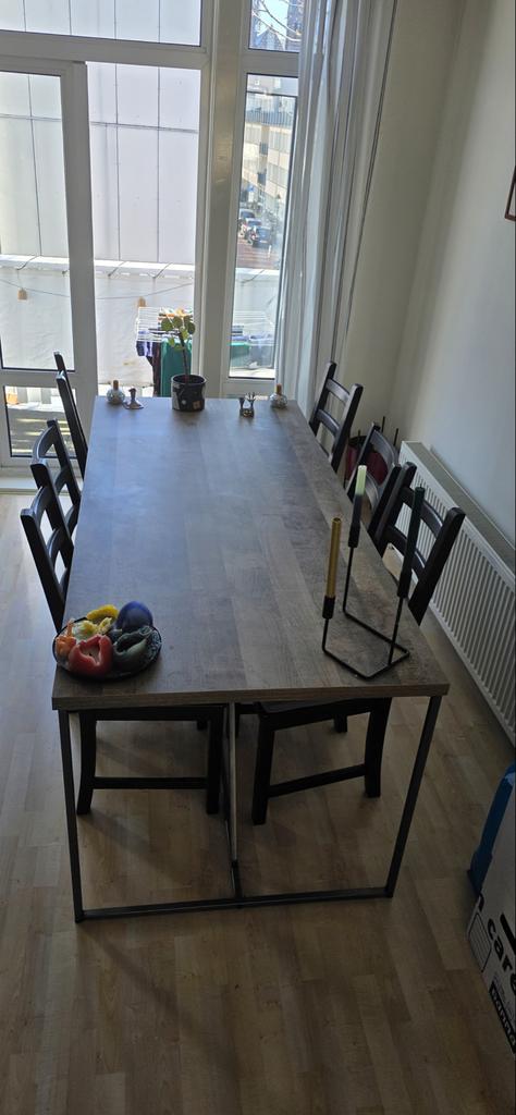 IKEA stoelen met kussens, 8 stuks, Ophalen, Gebruikt, Zwart, Vijf, Zes of meer stoelen