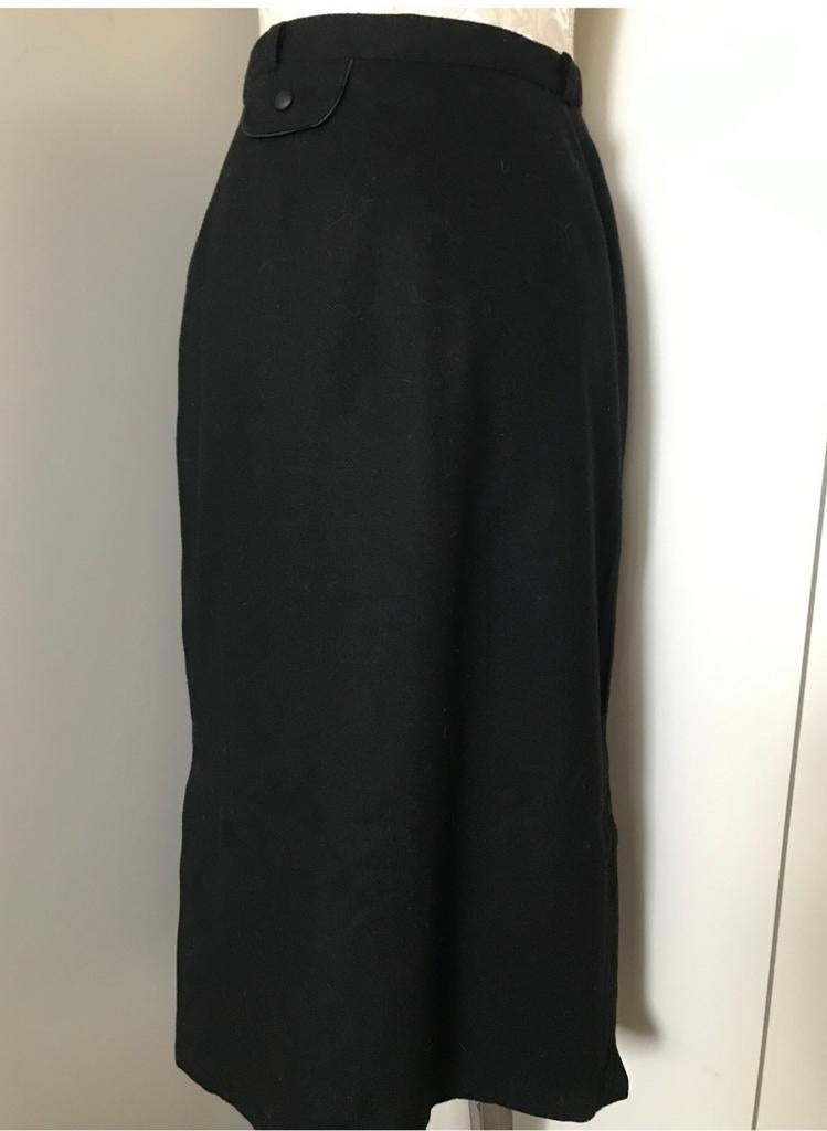 Vintage Zwarte Wollen Rok, Zwart, Ophalen of Verzenden, Zo goed als nieuw, Maat 36 (S)