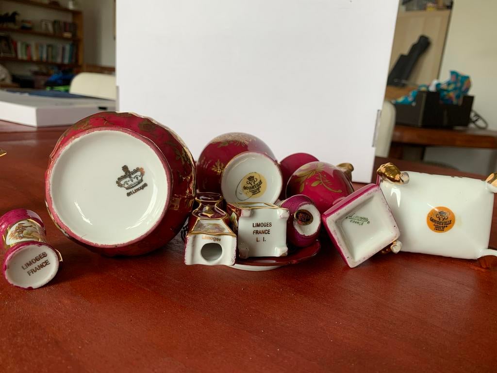 Goudeville Limoges Miniatuur Porselein Set, Antiek en Kunst, Ophalen of Verzenden