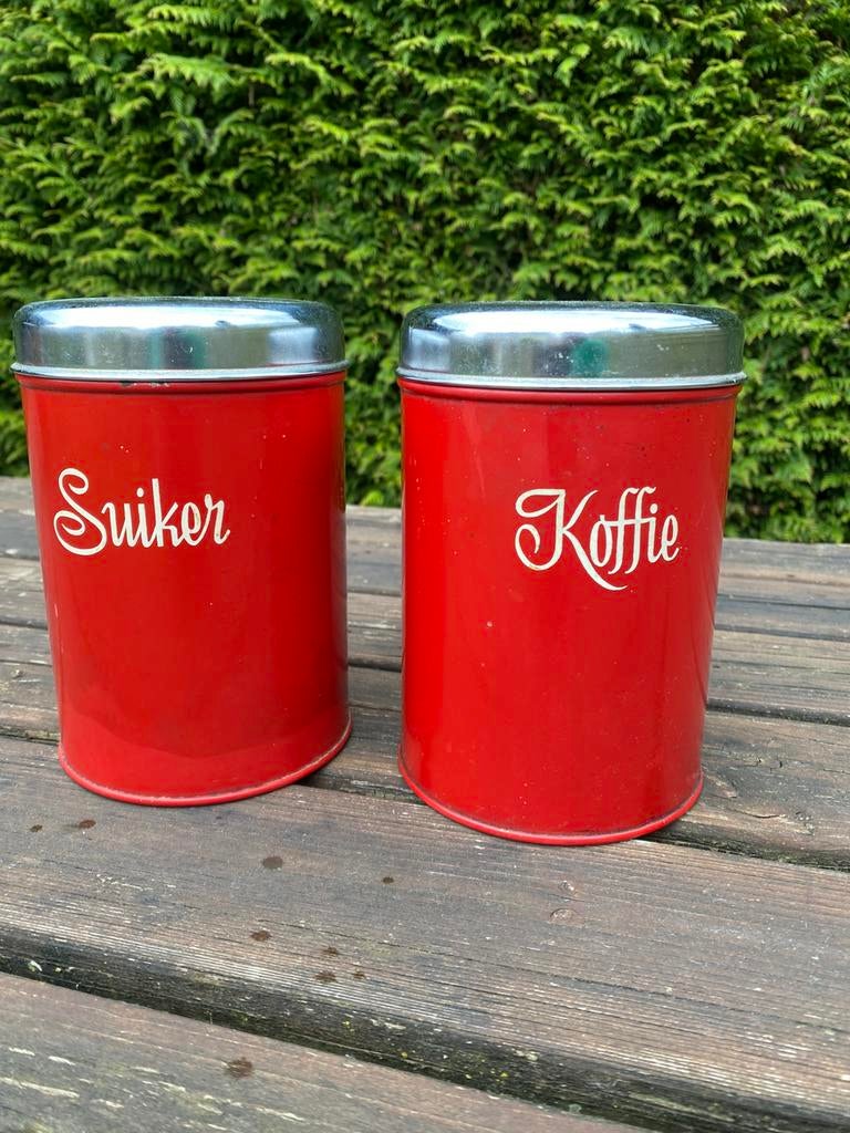 Brabantia blikken koffie en suiker, Verzamelen, Ophalen of Verzenden, Gebruikt, Overige, Overige merken