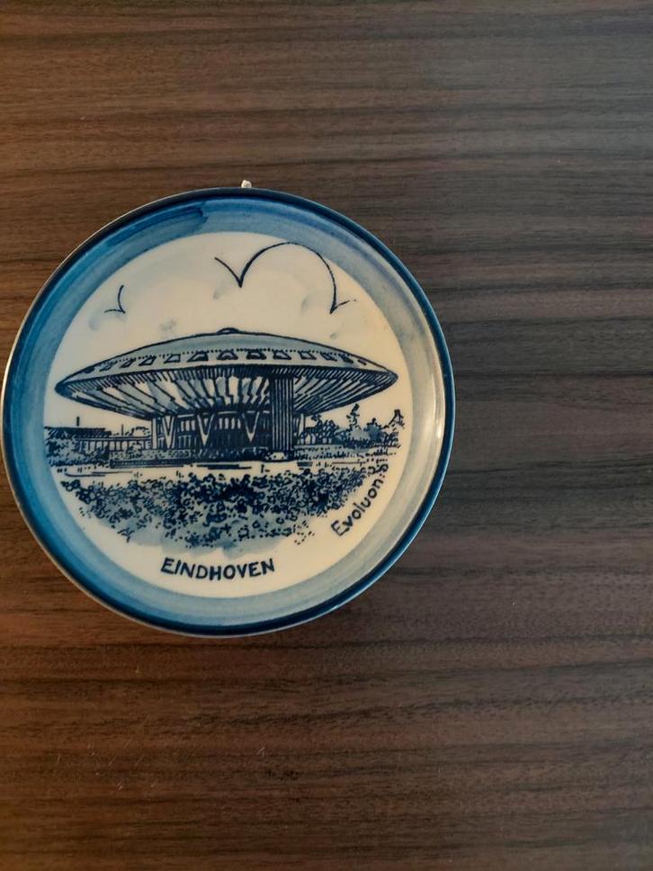 Wandbordje evoluon philps eindhoven delfs blauw zeldzaam, Antiek en Kunst, Antiek | Wandborden en Tegels, Ophalen of Verzenden