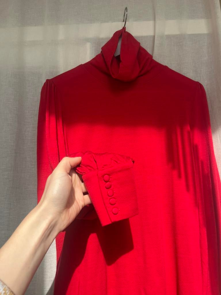 Purdey rode wollen coltrui met pofmouwen zgan! maat M, Maat 38/40 (M), Ophalen of Verzenden, Zo goed als nieuw, Lange mouw