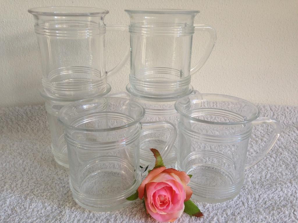 💖6 Vintage PICKWICK Theeglazen van Jan des Bouvrie., Glas of Glazen, Gebruikt, Ophalen of Verzenden, Glas