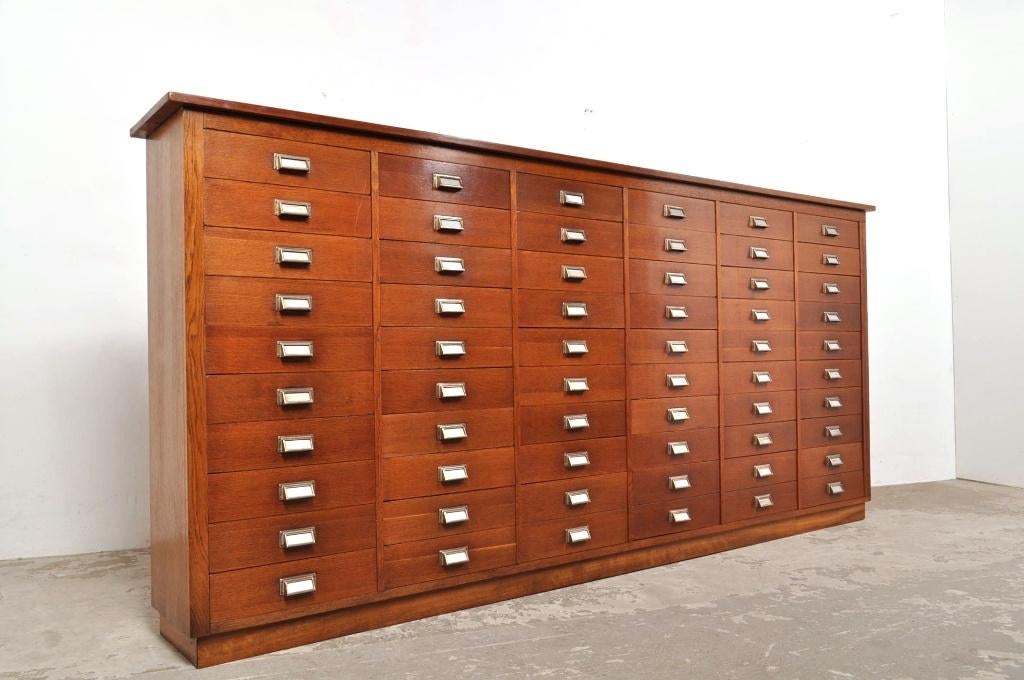 Vintage ladekast eikenhouten kast 250 cm jaren 30 EYECATCHER