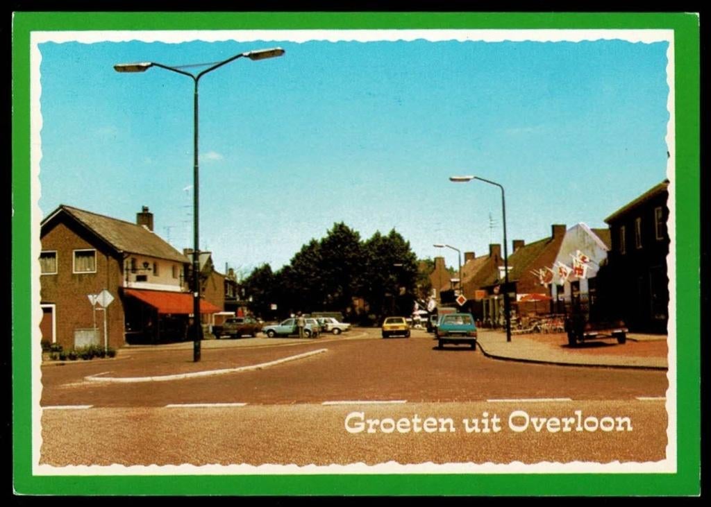 Overloon : groeten uit Overloon met oude auto's, Verzenden, 1980 tot heden, Gelopen, Noord-Brabant