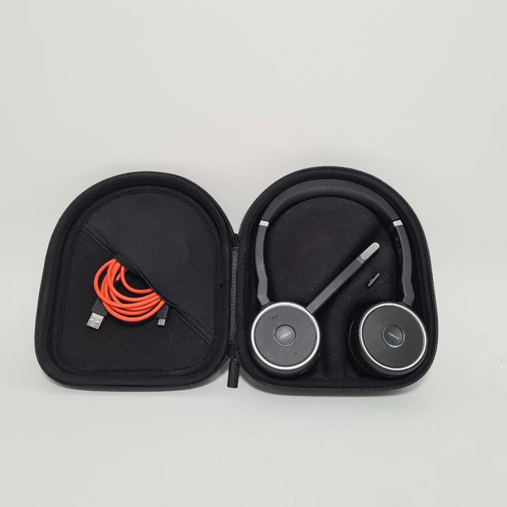 Jabra Evolve 75 SE - MS Stereo Draadloze Headset, Computers en Software, Headsets, Gebruikt, Ophalen of Verzenden