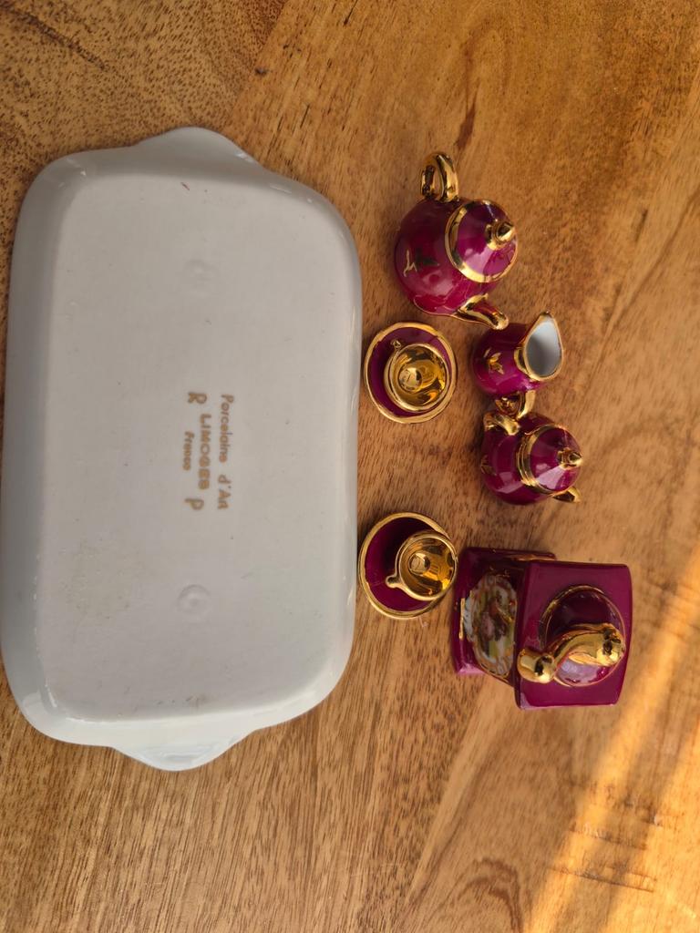 Prachtig Limoges Porseleinen Theeservies - Miniatuur & Groot, Antiek en Kunst, Antiek | Porselein, Ophalen